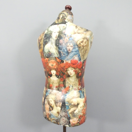 2226 - CLIVE FREDRIKSSON - A decoupage decorated mannequin of male form. Height 170cm.