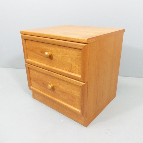 2242 - G-PLAN - a mid century Fresco teak bedside chest of two drawers. 51x52x47cm.