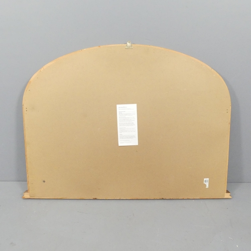 2247 - A modern arch-top overmantle mirror, with label for John Lewis. 114x82cm,