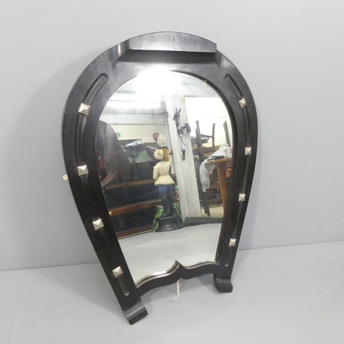 2249 - An early 20th century horseshoe design wall mirror. 77x102cm.