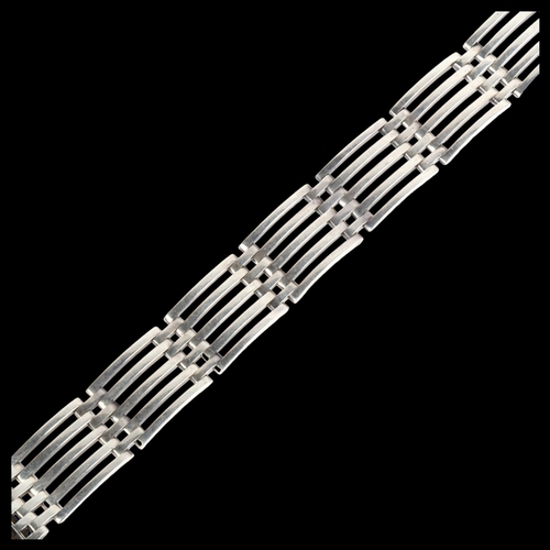 935 - HENRY ANDERSEN-ROSKILDE - a Danish sterling silver gatelink bracelet, 18.5cm, 52.8g