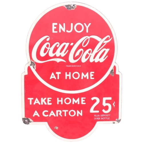 105 - A reproduction enamel Coca-Cola advertising sign, H35cm