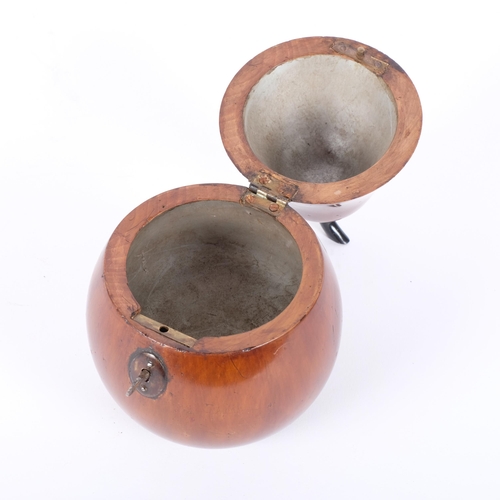 11 - A reproduction pearwood tea caddy in the form of a pear, height 18cm