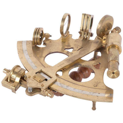 111 - A Hobbs, London - A brass nautical sextant, with maker's stamp.