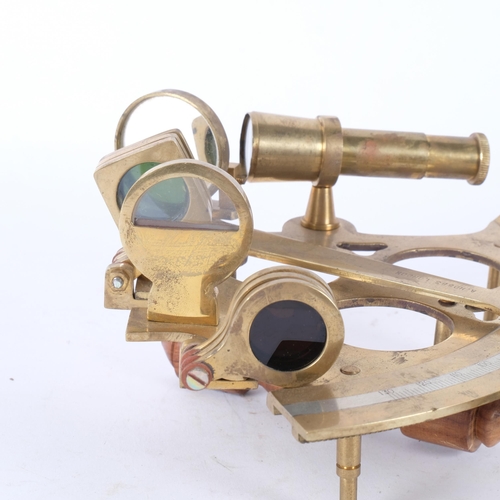 111 - A Hobbs, London - A brass nautical sextant, with maker's stamp.