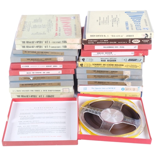 159 - A quantity of half track and 2-track steroesonic reel-to-reel tape recordings in associated packagin... 