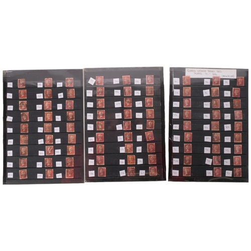 192 - 3 sheets of Queen Victoria penny red stamps, plates 71/224 (missing 219 + 223).