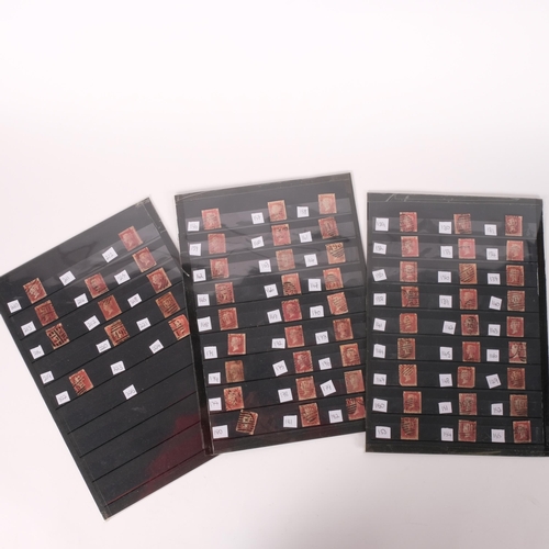 192 - 3 sheets of Queen Victoria penny red stamps, plates 71/224 (missing 219 + 223).