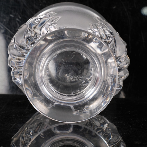 202 - Lalique - A heavy crystal glass St. Cloud thistle design vase, engraved Lalique, France to base. H -... 