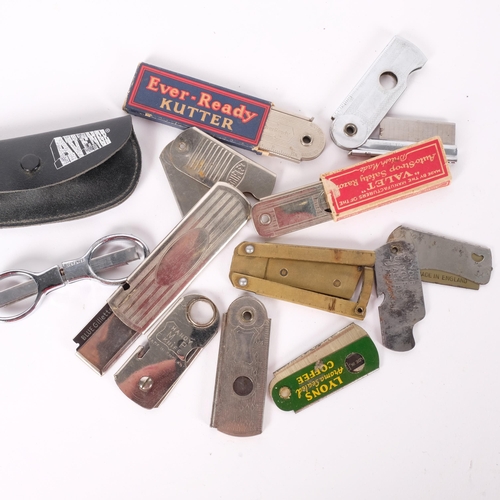 205 - A collection of various cigar cutters including Ever-ready, Swift sure etc.