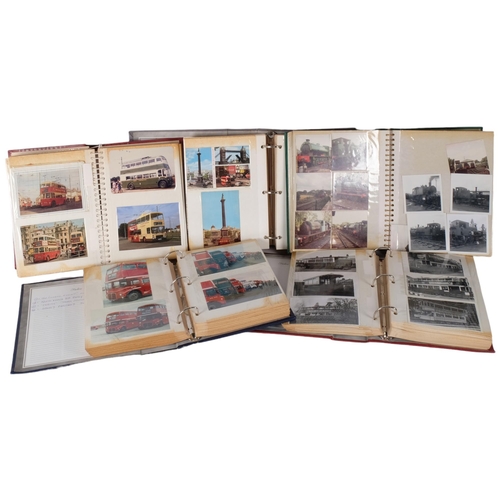 65 - 5 photograph albums depicting buses, trams and trains