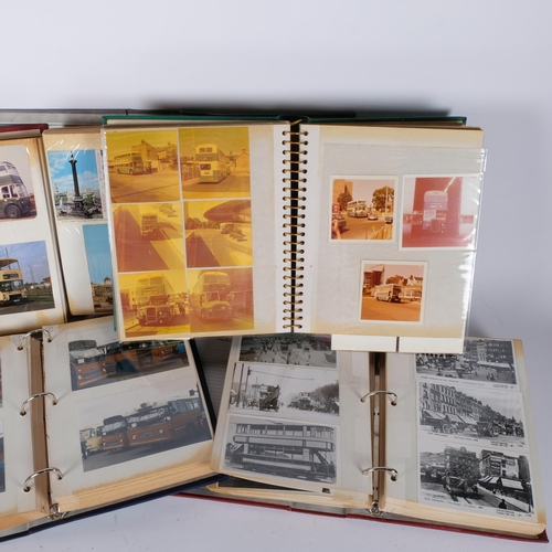 65 - 5 photograph albums depicting buses, trams and trains