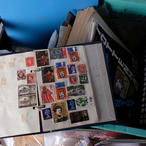 94 - A quantity of UK and world stamps, football programmes, loose stamps etc.