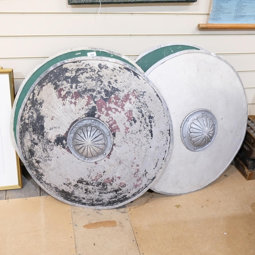 709 - A group of 4 painted fibreglass re-enactment shields, W75cm