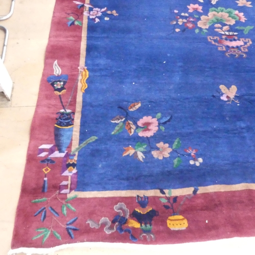 2284 - A Chinese Mandarin carpet. 300x237cm.