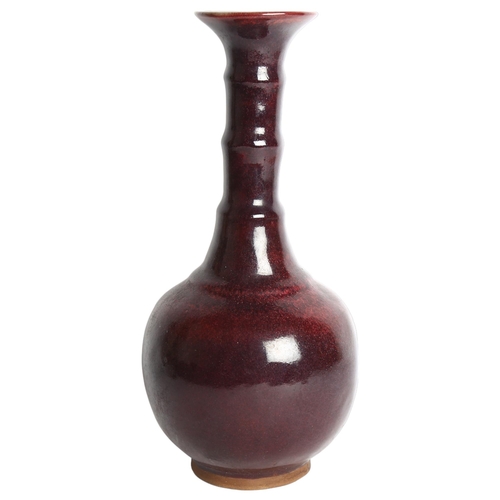 409 - A Chinese sang de boeuf stoneware vase, H34cm