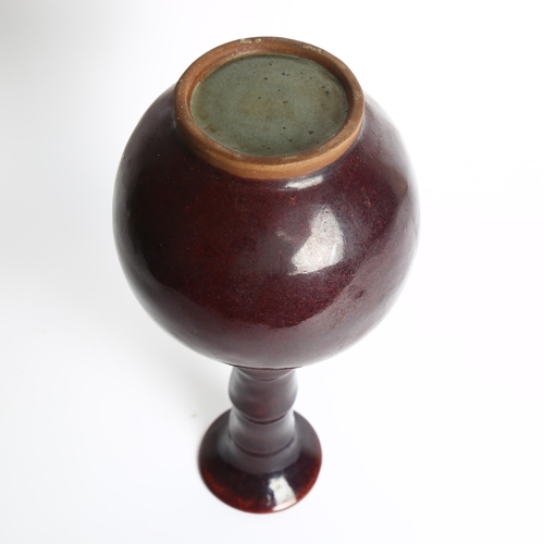 409 - A Chinese sang de boeuf stoneware vase, H34cm