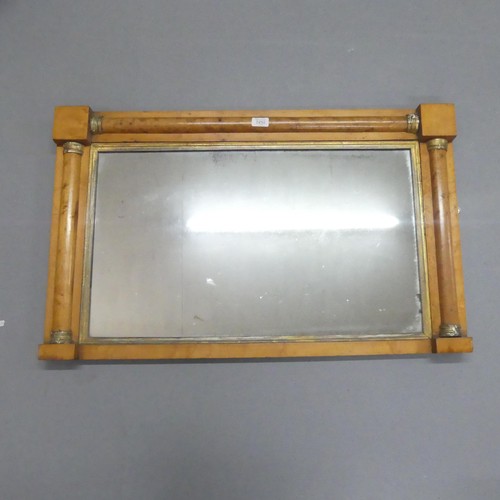 2252 - A Victorian walnut framed overmantle mirror, with gilt painted decoration. 91x56cm.