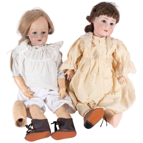 441 - An Antique bisque and composite Simon & Halbig doll, doll is jointed and marked to the reverse of th... 