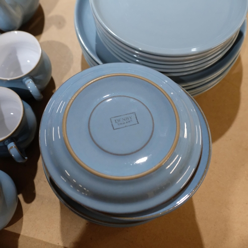 476 - Denby blue stoneware tea service, and matching dessert and dinner plates, and 2 Denby Orchard patter... 