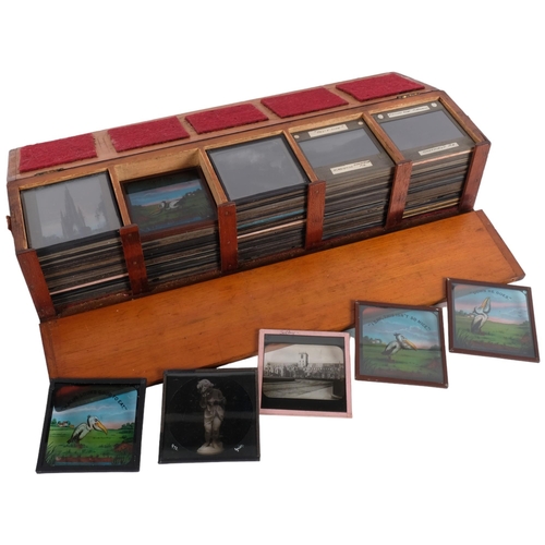 479 - A collection of Antique glass photographic slides, including by H Merrill Sheffield Photographic Soc... 