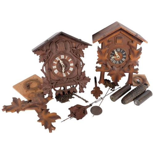 490 - 2 Black Forest cuckoo clocks for spares or assembly