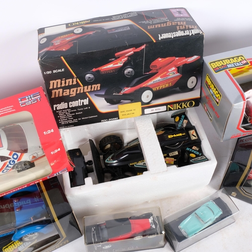 498 - Burago AC Cobra, radio controlled Mini Magman, diecast toy cars etc