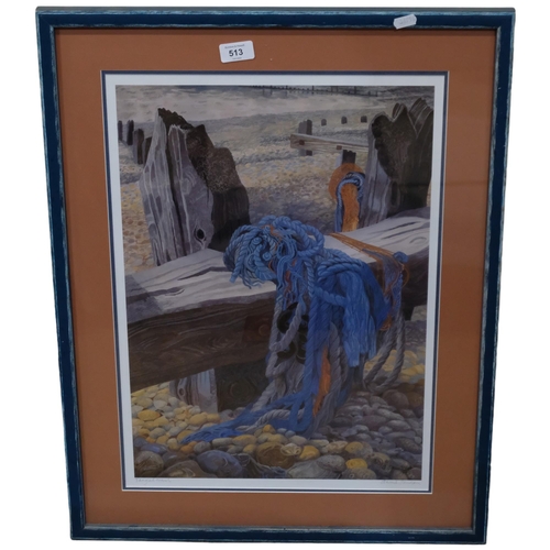 513 - Michael Noel Stevenson - pastels - Lorna Doune Valley, Devon, framed. And Annie Soudin - coloured pr... 