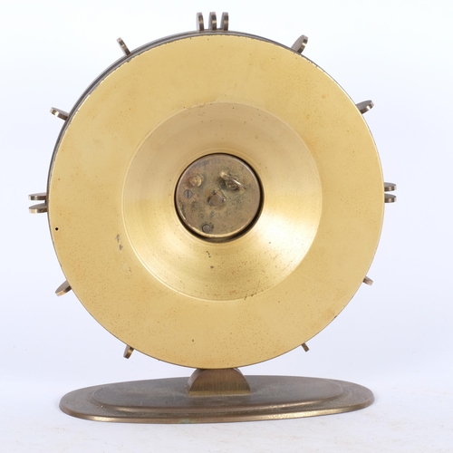 264 - MAX BILL for EUROPA - A 1950s sunburst mantel clock, in working order. H - 24cm.