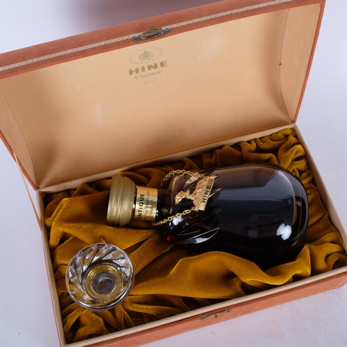 268 - Hine Cognac with crystal carafe, in fitted dome-top presentation case