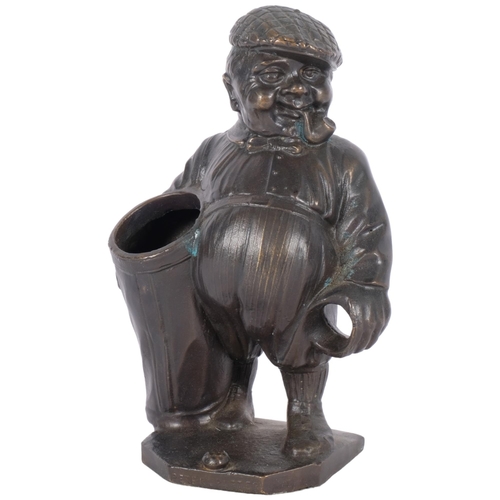 284 - A cast-bronze golfer figure pen holder, H18cm