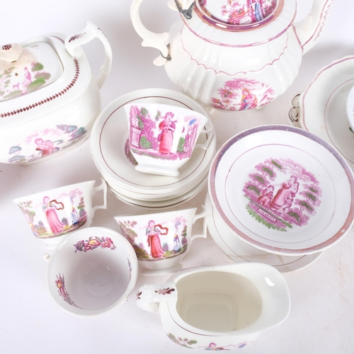 290 - Various Faith, Hope and Charity lustre teaware, including teapot and similar items