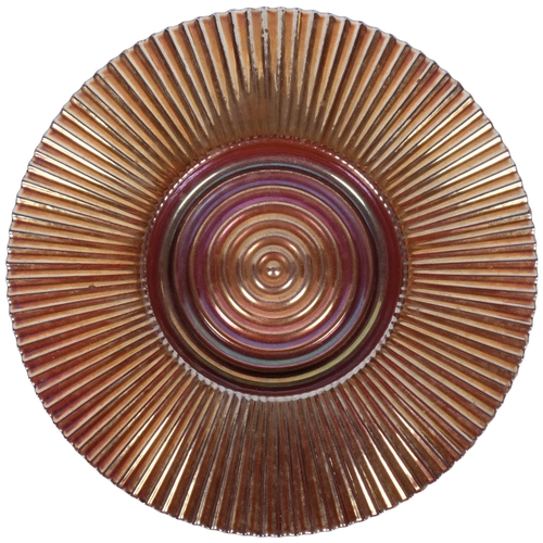 297 - Robert Welch, a rare original 1960s brutalist lustre enamelled cast-iron sun dish or charger, with m... 