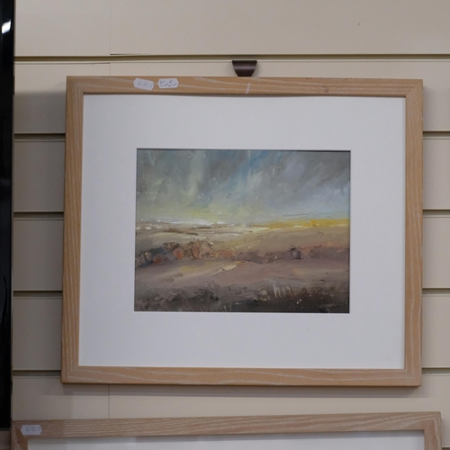 365 - Pair of framed paintings, landscape studies, largest 42cm x 54cm overall, indistinctly signed