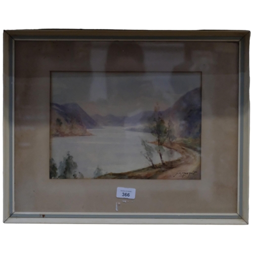 366 - J K Maxton, a pair of framed watercolours, landscapes, 39cm x 50cm overall