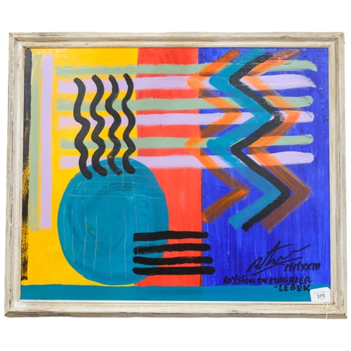 375 - Royston Du Maurier, abstract number 29, framed, 59cm x 71cm overall