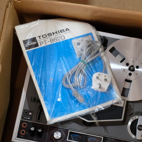 185 - A Toshiba PT-862D 3-head stereo tape deck, in working order, with associated instruction manuals etc