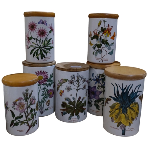 536 - Portmeirion Botanic Garden, a selection of various storage jars with associated wooden lids, largest... 