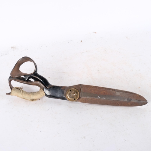 558 - A large pair of textile shears, unmarked, L35cm