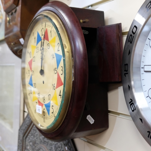 678 - A reproduction RAF dial wall clock, with single fusee movement, complete with key and pendulum, diam... 