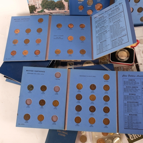 691 - A large quantity of British commemorative and proof coins, and a part album of English pre-decimal c... 