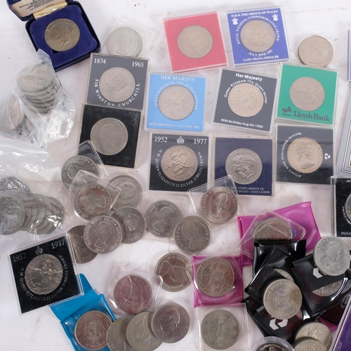 693 - A collection of commemorative crowns, Royal commemoratives, Churchill etc