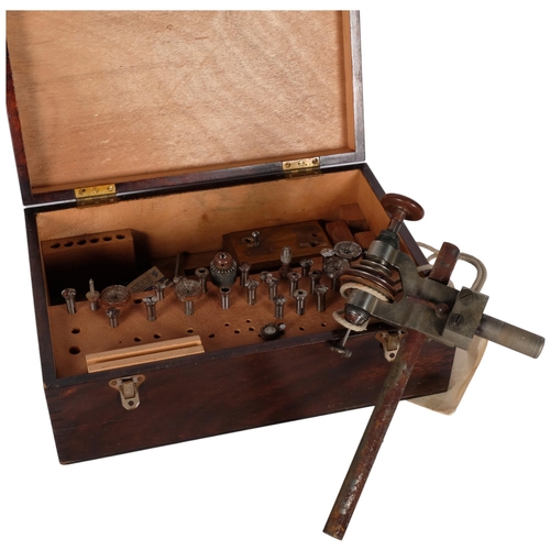 710 - BOLEY - a Vintage Boley table-top watchmaker's lathe, together with various accessories, cased, comp... 