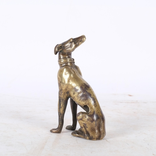 715 - A Victorian bronze model of a seated Greyhound, height approx 5