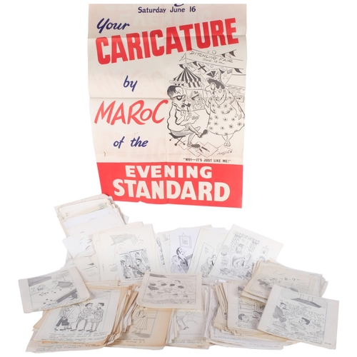 736 - A large quantity of caricature studies by 