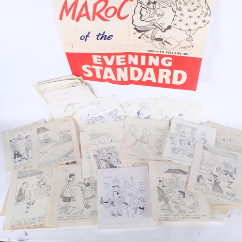 736 - A large quantity of caricature studies by 