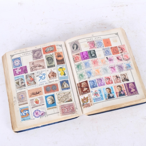 747 - A Lincoln album containing a school boy's collection of postage stamps, album is full, varied conten... 