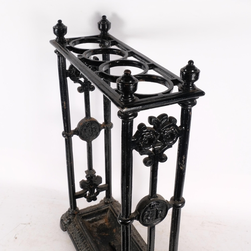 770 - An Antique George V cast-iron stick stand, H63cm