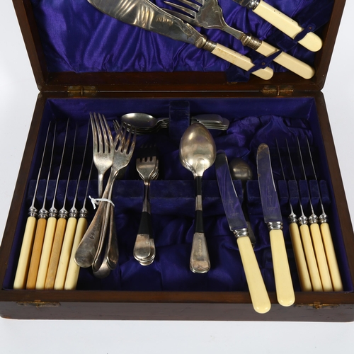 854 - A canteen of plated cutlery for 6 people, including carving set (46 pieces), cased