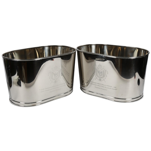 861 - A pair of chromed oval ice buckets, H25.5cm